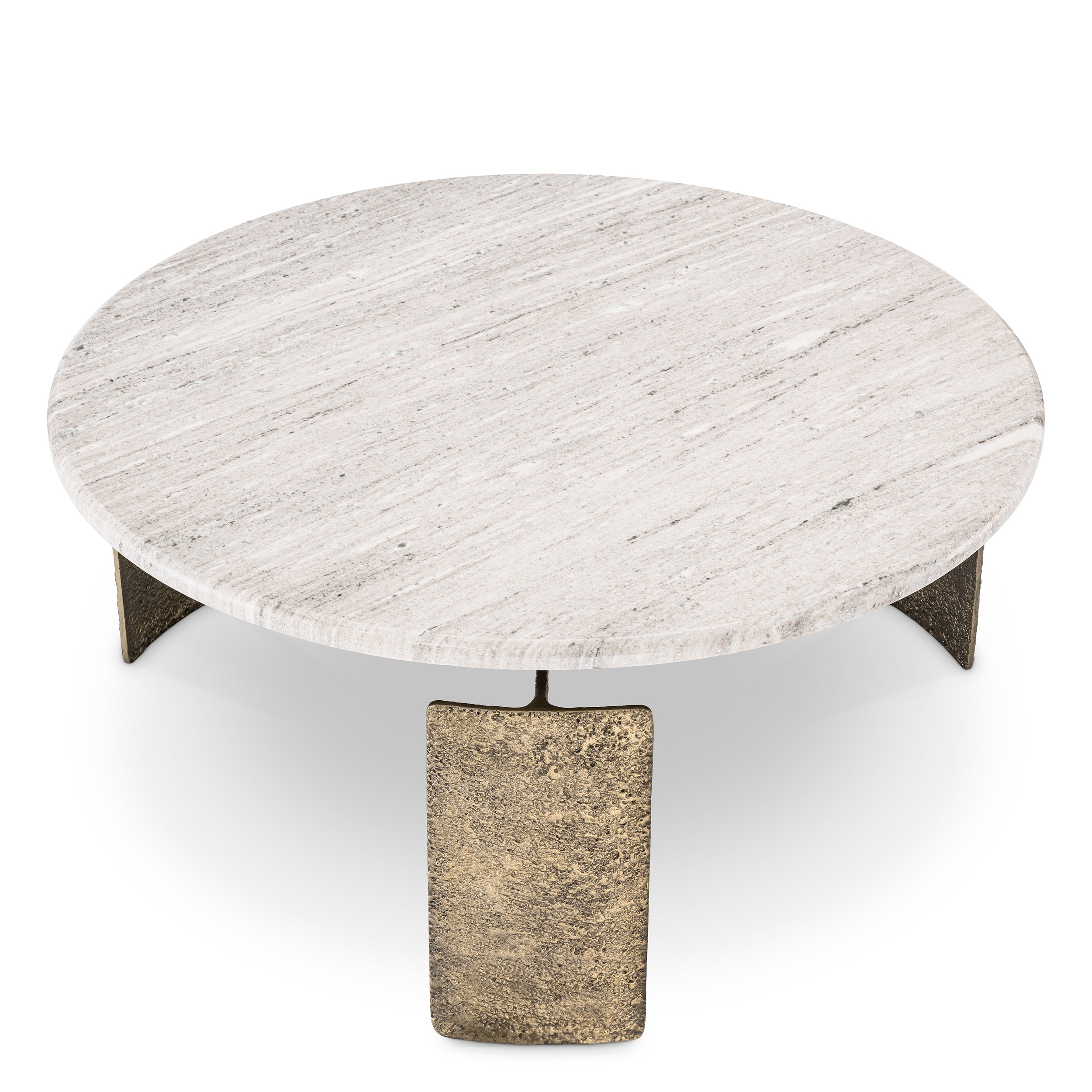 Coffee Table Bodega brass w marble top by Eichholtz-Renaissance Design Studio