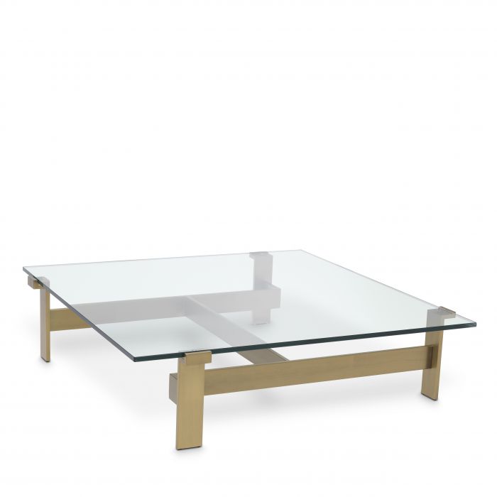 COFFEE TABLE MAXIM BRUSHED BRASS by Eichholtz 1 only ex showroom ( see staff)-Renaissance Design Studio