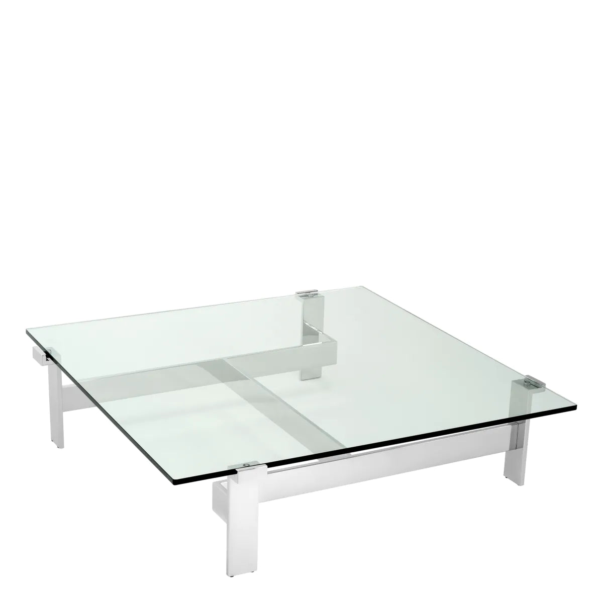 COFFEE TABLE MAXIM polished stainless steel by Eichholtz-Renaissance Design Studio
