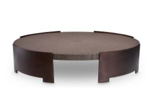 Coffee Table Quinto Medium Bronze Finish Grey Oak Veneer Top Save 50%-Renaissance Design Studio