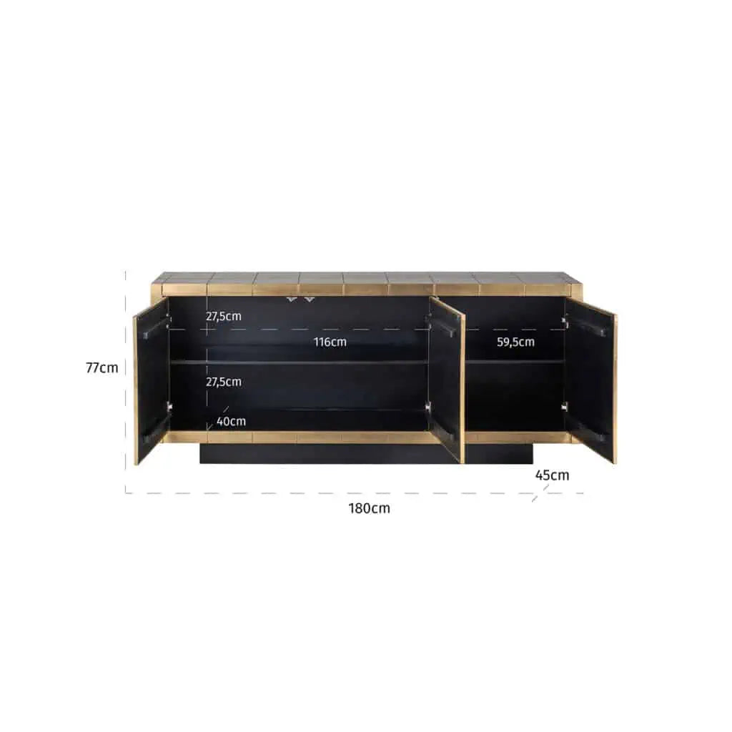 Collads Brushed Gold Feature Sideboard-Renaissance Design Studio