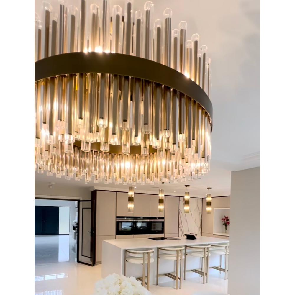 Camden Club 60 cm chandelier antique brushed brass reduced-Renaissance Design Studio