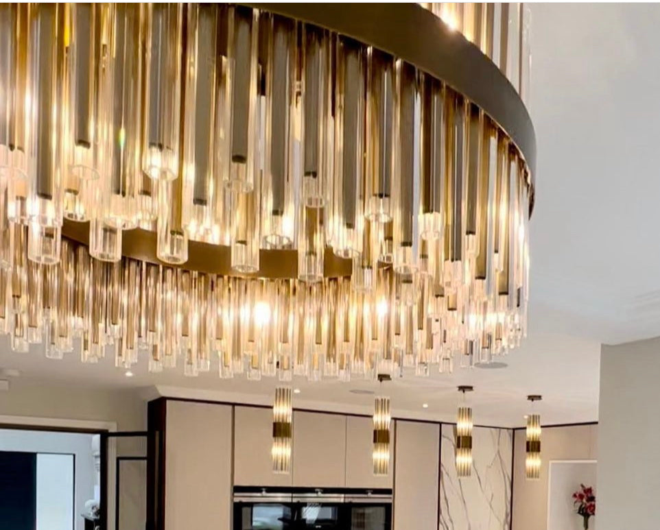 Camden Club 60 cm chandelier antique brushed brass reduced-Renaissance Design Studio