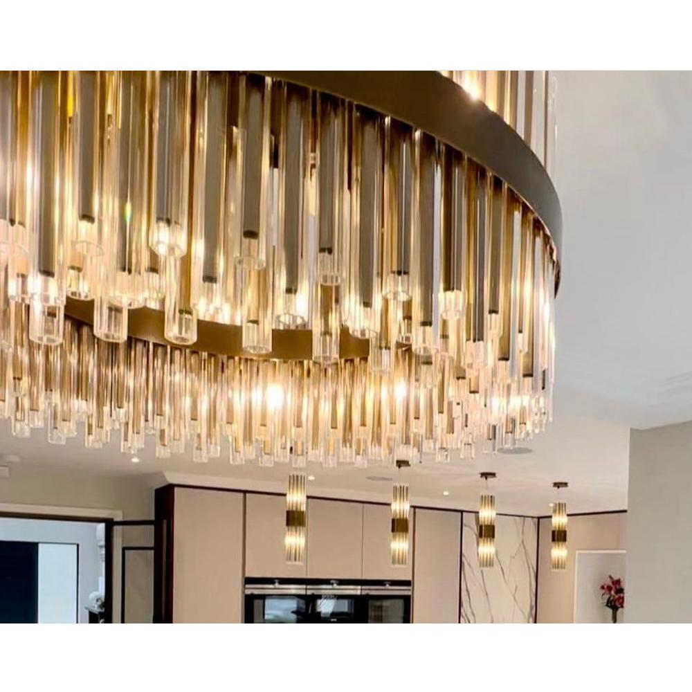 Camden Club 60 cm chandelier antique brushed brass reduced-Renaissance Design Studio