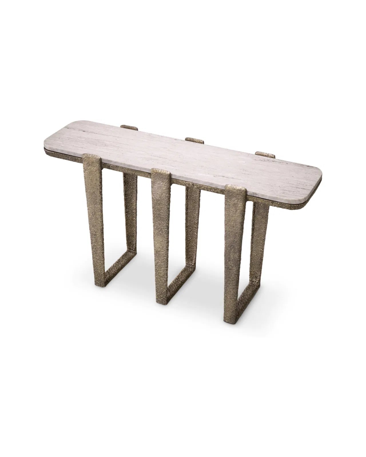 Console Table Orinda Antique brass finish w beige marble topsy Eichholtz-Renaissance Design Studio