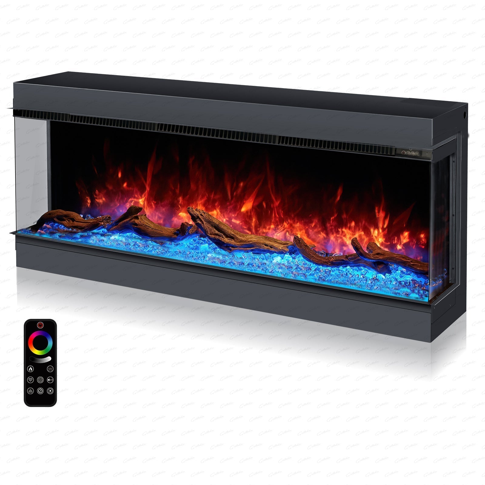 Cool Deep 3 sided Electric Fire Insert-Renaissance Design Studio