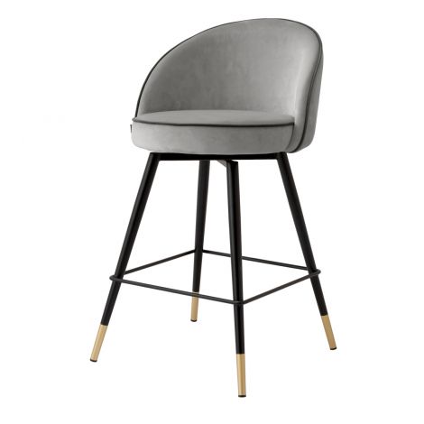 Cooper Counter or Bar stools with brass caps by Eichholtz set of 2-Counter Stools-Renaissance Design Studio