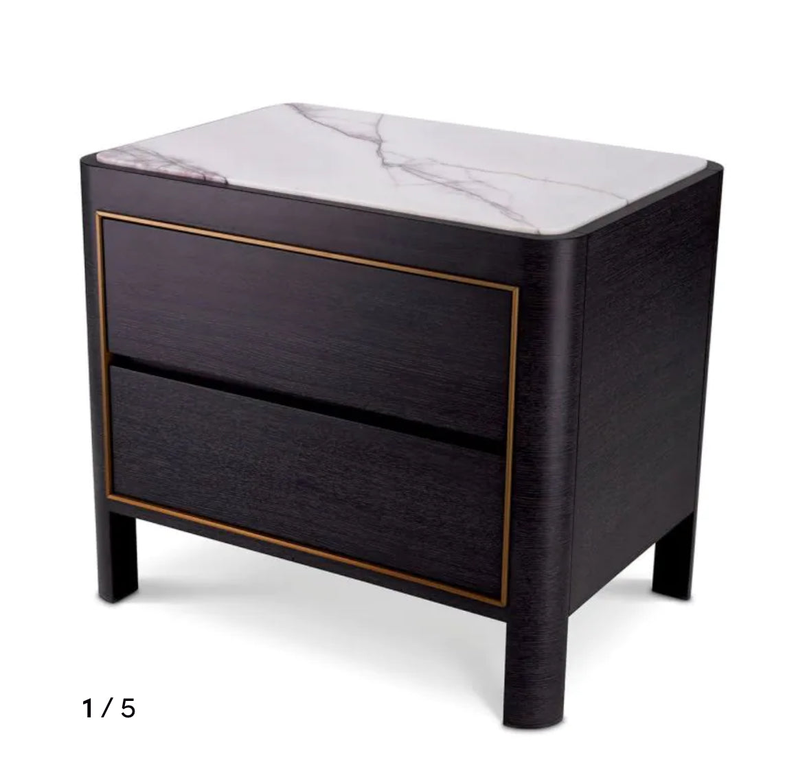 Corazon charcoal grey bianco lilac marble Nightstand by Eichholtz-Renaissance Design Studio