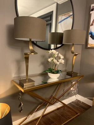 Corset Console Table in antiqued brushed Brushed Gold 100 cm