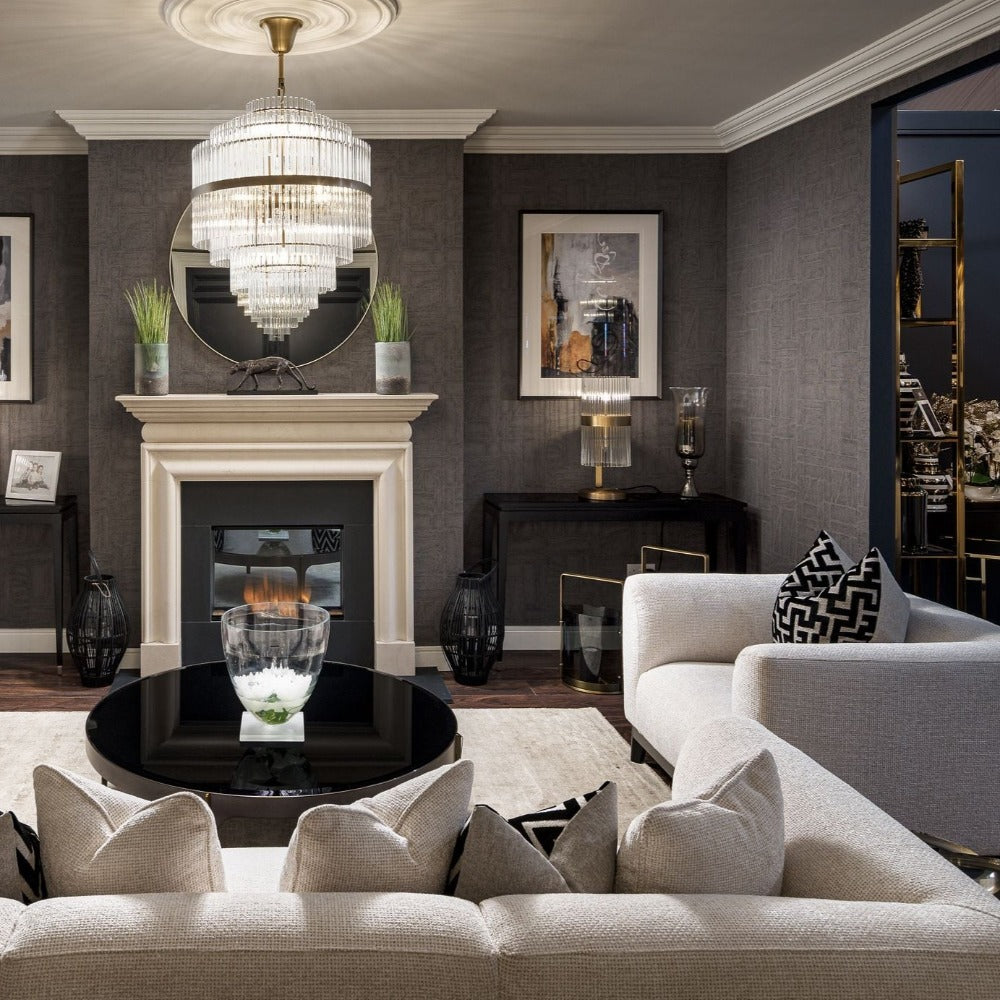 Corso Off White Designer Sofa By Eichholtz In Stunning Lyssa Fabric-Renaissance Design Studio