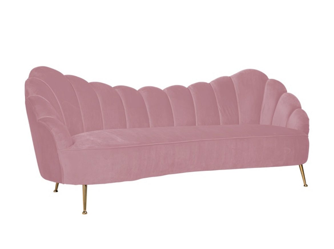Cosi shell shaped sofa in velvet-Renaissance Design Studio