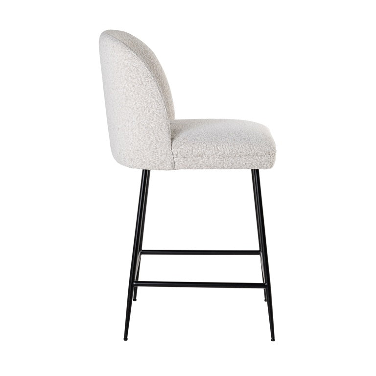 Counter bar -chair Pullman white bouclé / black-Renaissance Design Studio