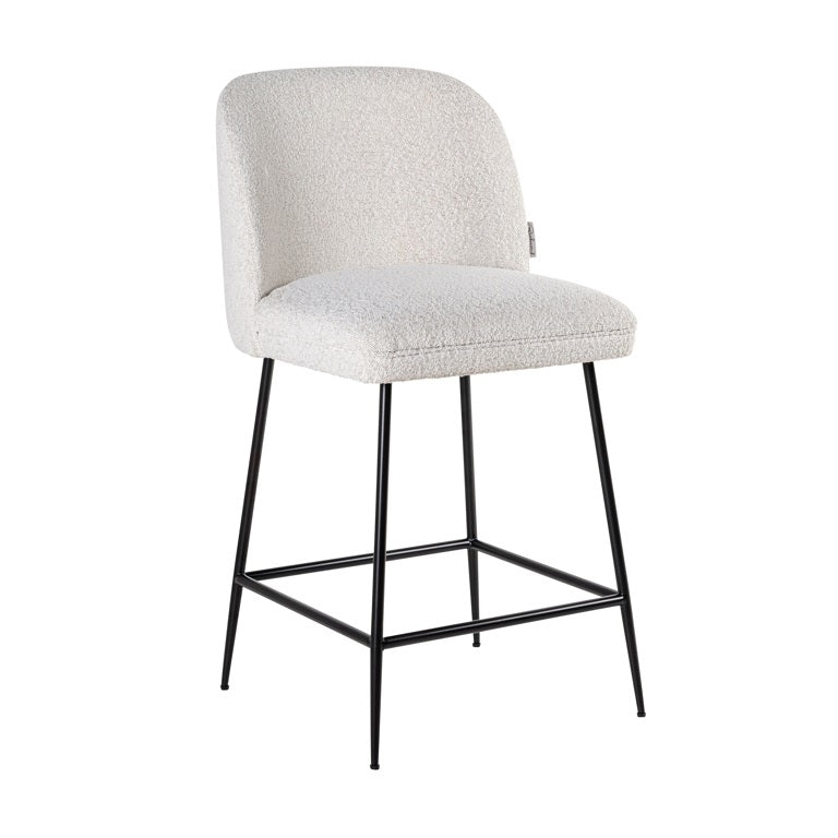 Counter bar -chair Pullman white bouclé / black-Renaissance Design Studio