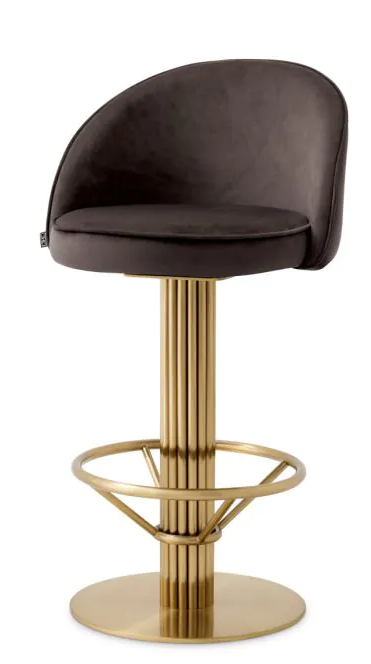 Counter or Bar Stool Dorland Brushed brass finish by Eichholtz-Stool-Renaissance Design Studio