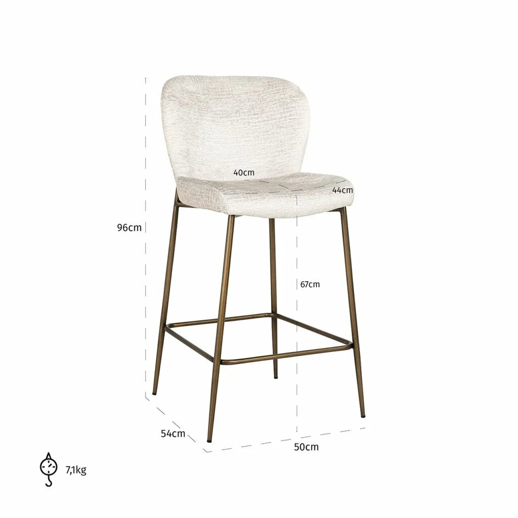 Counter stool Darling in cream fusion-Counter Stools-Renaissance Design Studio