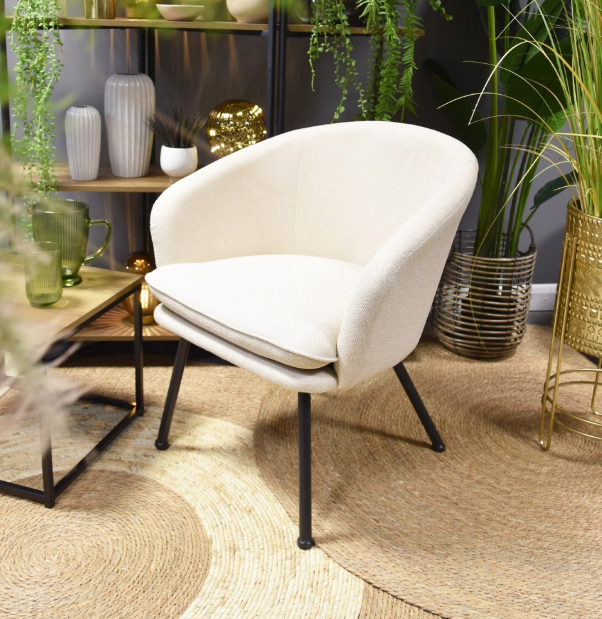 Cream Dixier Leisure Chair-Renaissance Design Studio