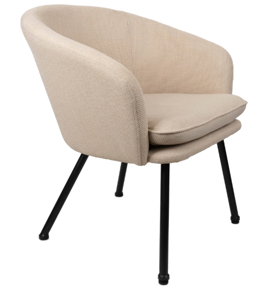 Cream Dixier Leisure Chair-Renaissance Design Studio