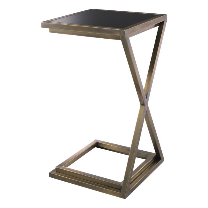 Cross Side Sofa Table in Vintage Brass by Eichholtz reduced !-Renaissance Design Studio