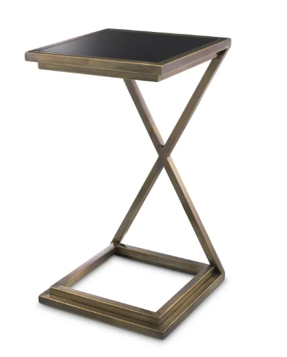 Cross Side Table in Vintage Brass by Eichholtz-sofa table-Renaissance Design Studio