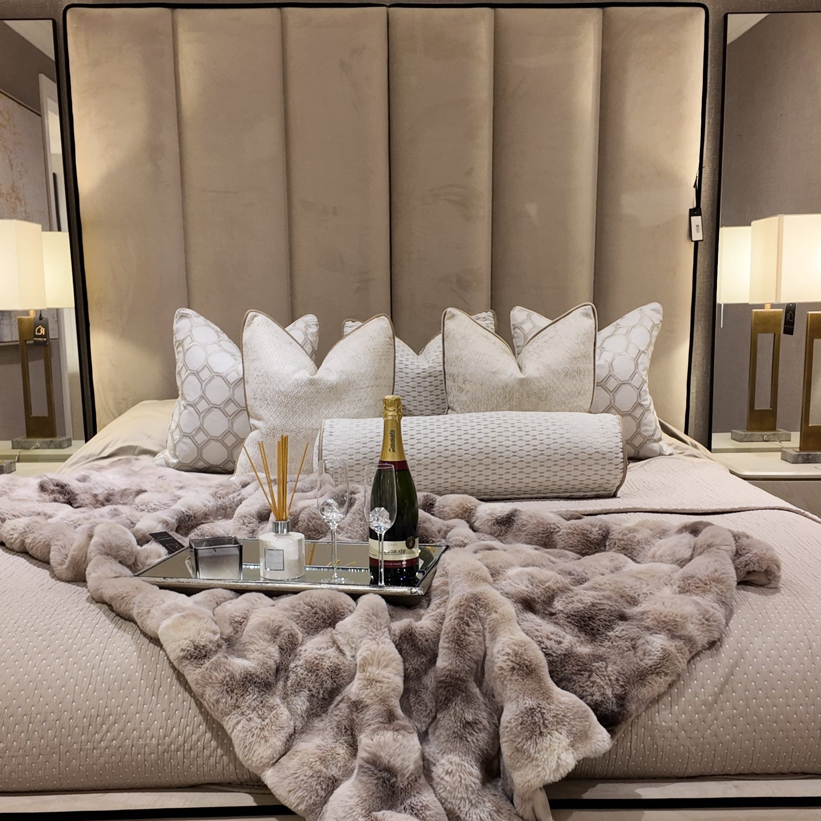 Custom Belle Bed frame with super High Headboard-Renaissance Design Studio