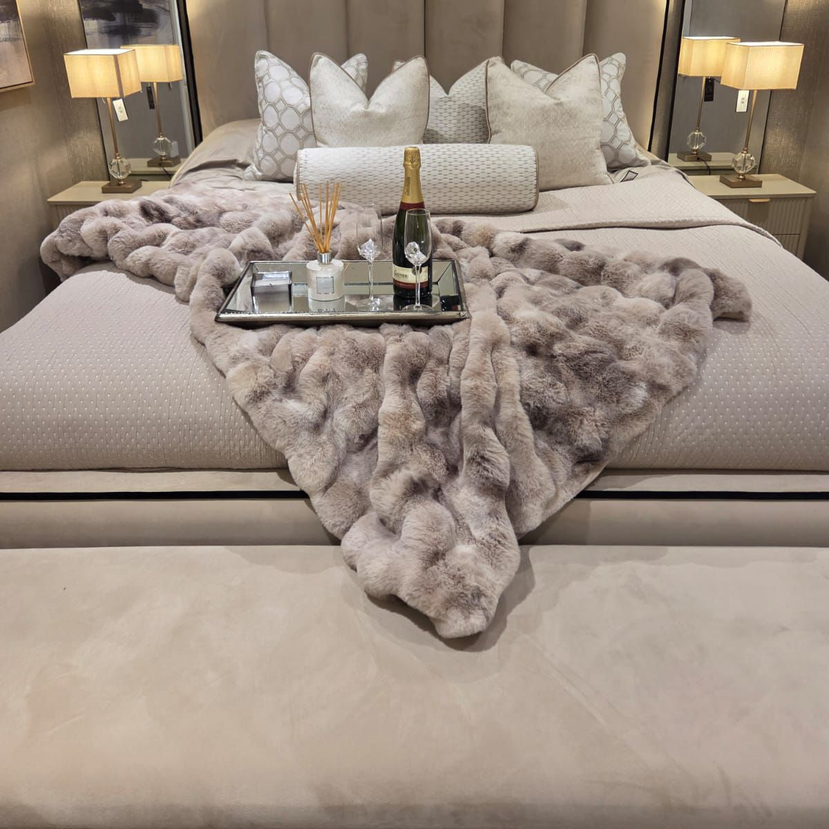 Custom Belle Bed frame with super High Headboard-Renaissance Design Studio