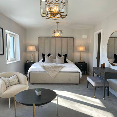 Custom Belle Bed frame with super High Headboard