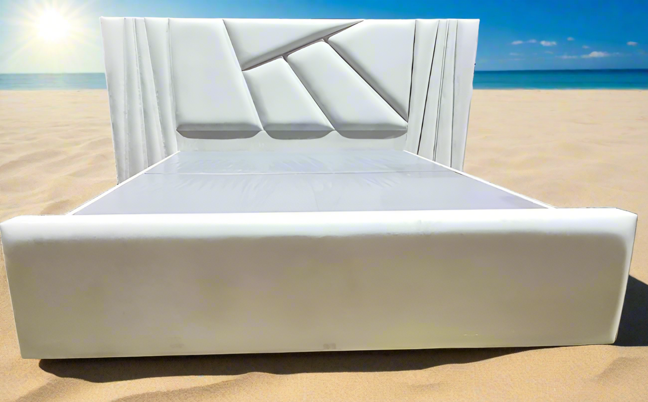 Custom made bed with designer headboard Royale-Renaissance Design Studio