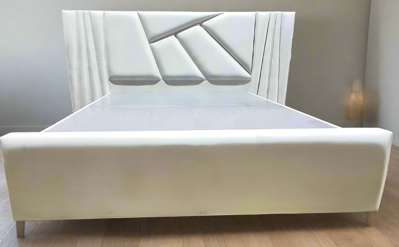 Custom made bed with designer headboard Royale-Renaissance Design Studio