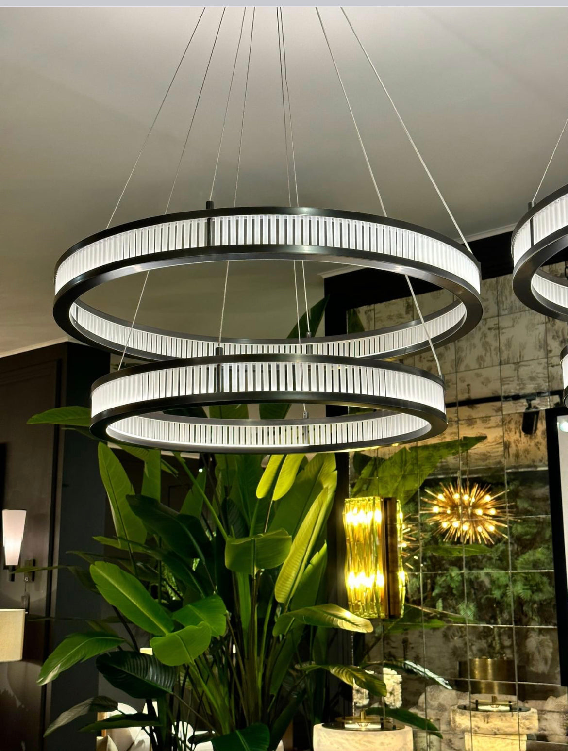 Damien chandelier by Eichholtz w frosted glass in choice of 3 finishes-Chandeliers-Renaissance Design Studio