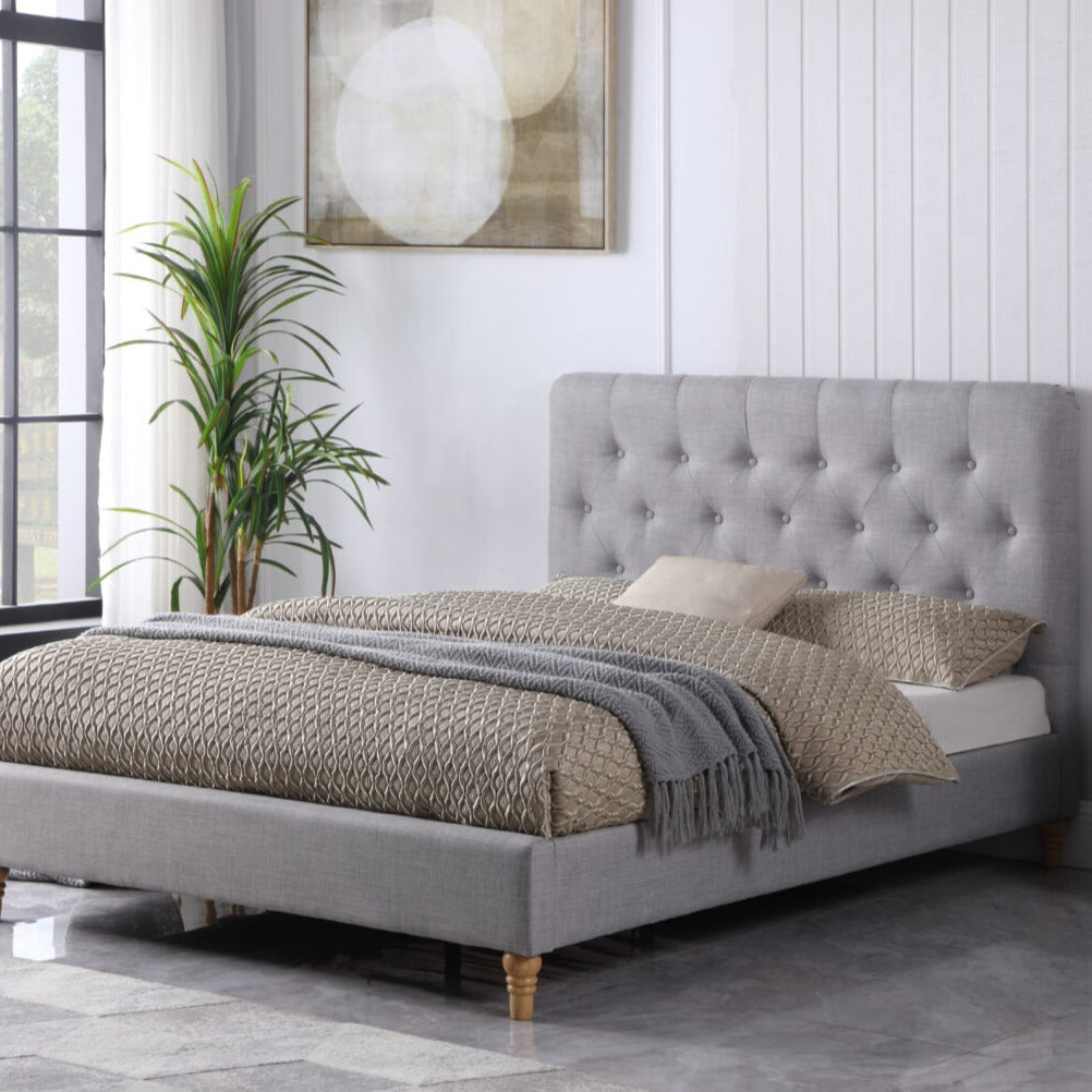 Darling fabric bed in single or double at a great price-Renaissance Design Studio