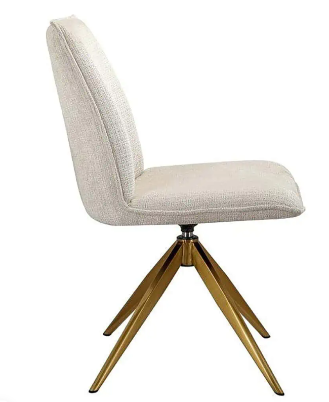 Davina Swivel Dining Chair in Beige chenille-dining chairs-Renaissance Design Studio