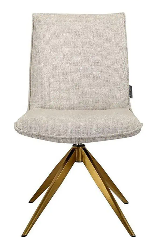 Davina Swivel Dining Chair in Beige chenille-dining chairs-Renaissance Design Studio