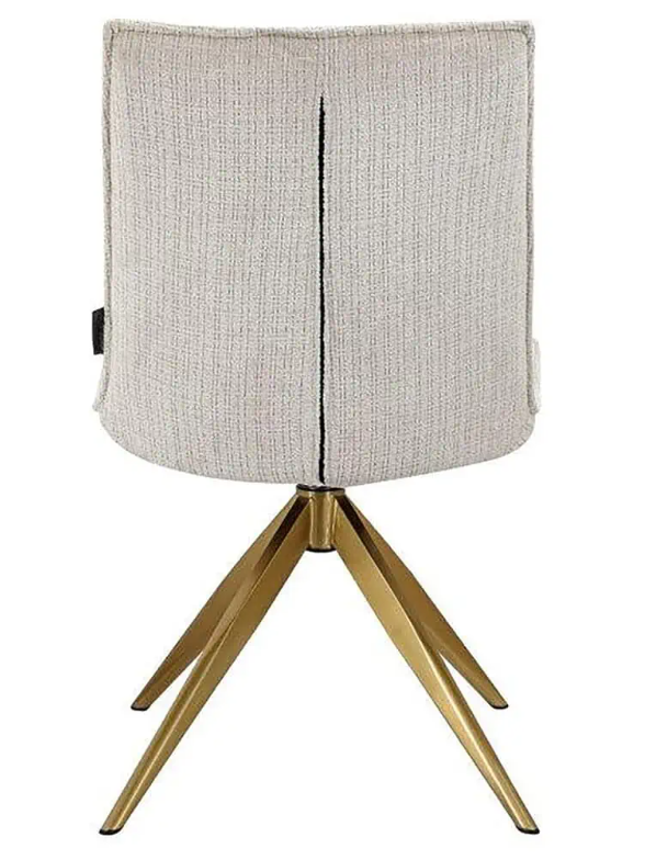 Davina Swivel Dining Chair in Beige chenille-dining chairs-Renaissance Design Studio