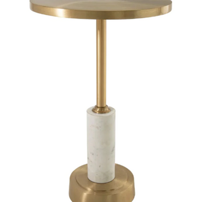 Deirdre  round Side Table white and gold