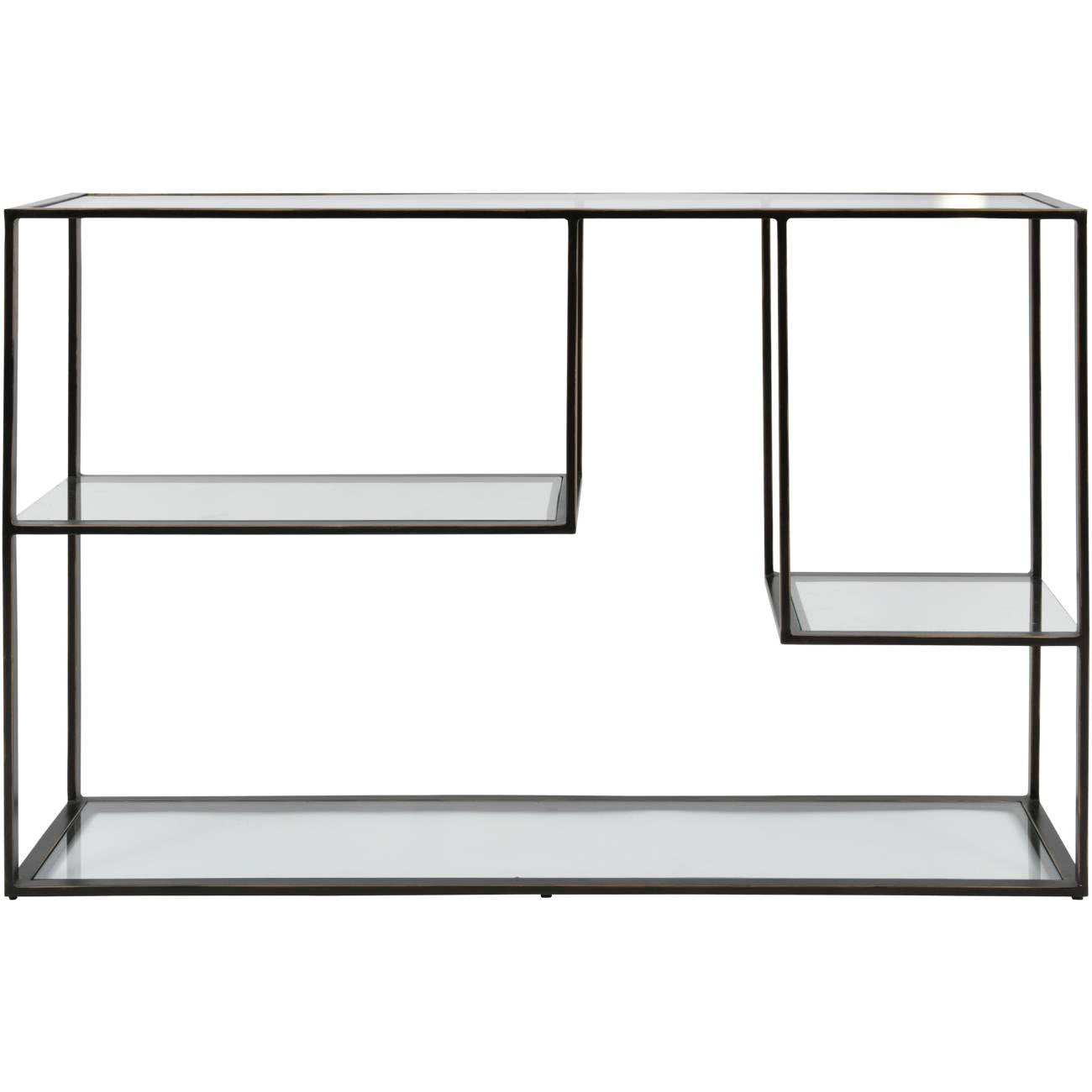 Delaney Gilded Bronze Metal and Glass Console Table-Renaissance Design Studio