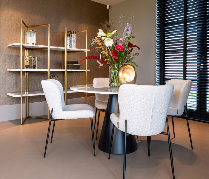 Delgado Faux marble round table 120 cm-dining table-Renaissance Design Studio