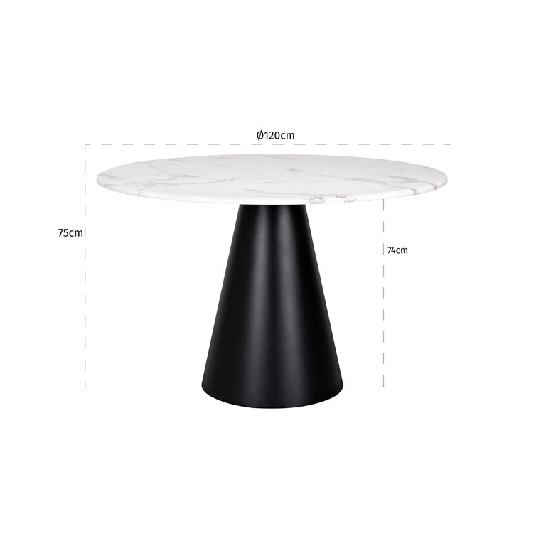 Delgado Faux marble round table 120 cm-Renaissance Design Studio