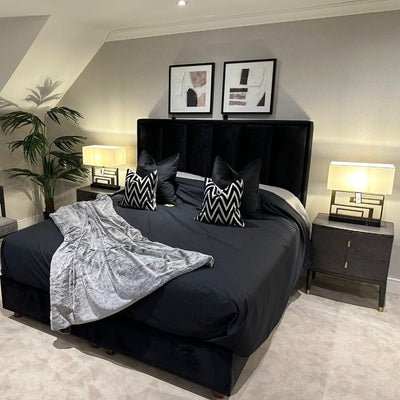 Delta Bespoke Ottoman gas lift luxury Bed Black.