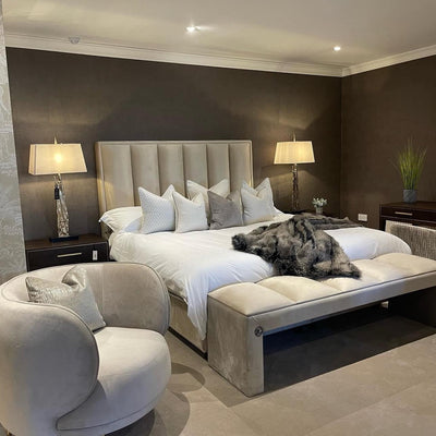 Delta Ottoman gas lift super king 6 ft Bed in plush Cream velvet last 1 sold as seen at reduced price