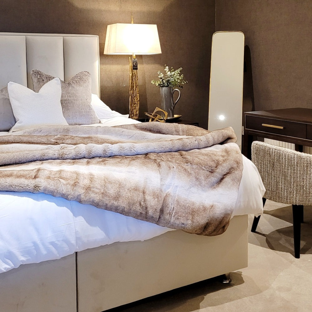 Delta Ottoman gas lift luxury super king 6 ft Bed in plush Cream velvet sold out-ottoman bed-Renaissance Design Studio