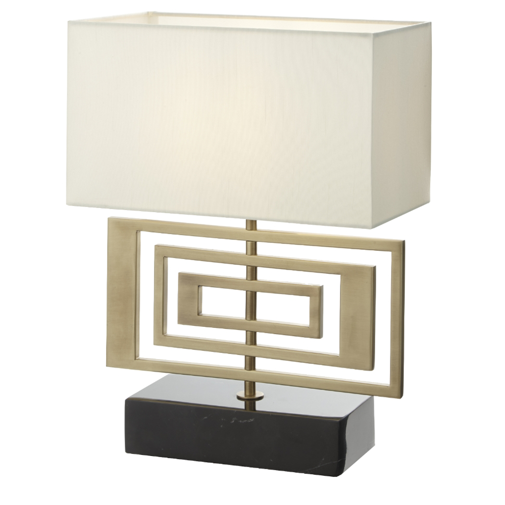 Byron D table Marble and brass colour lamp with shade-Renaissance Design Studio