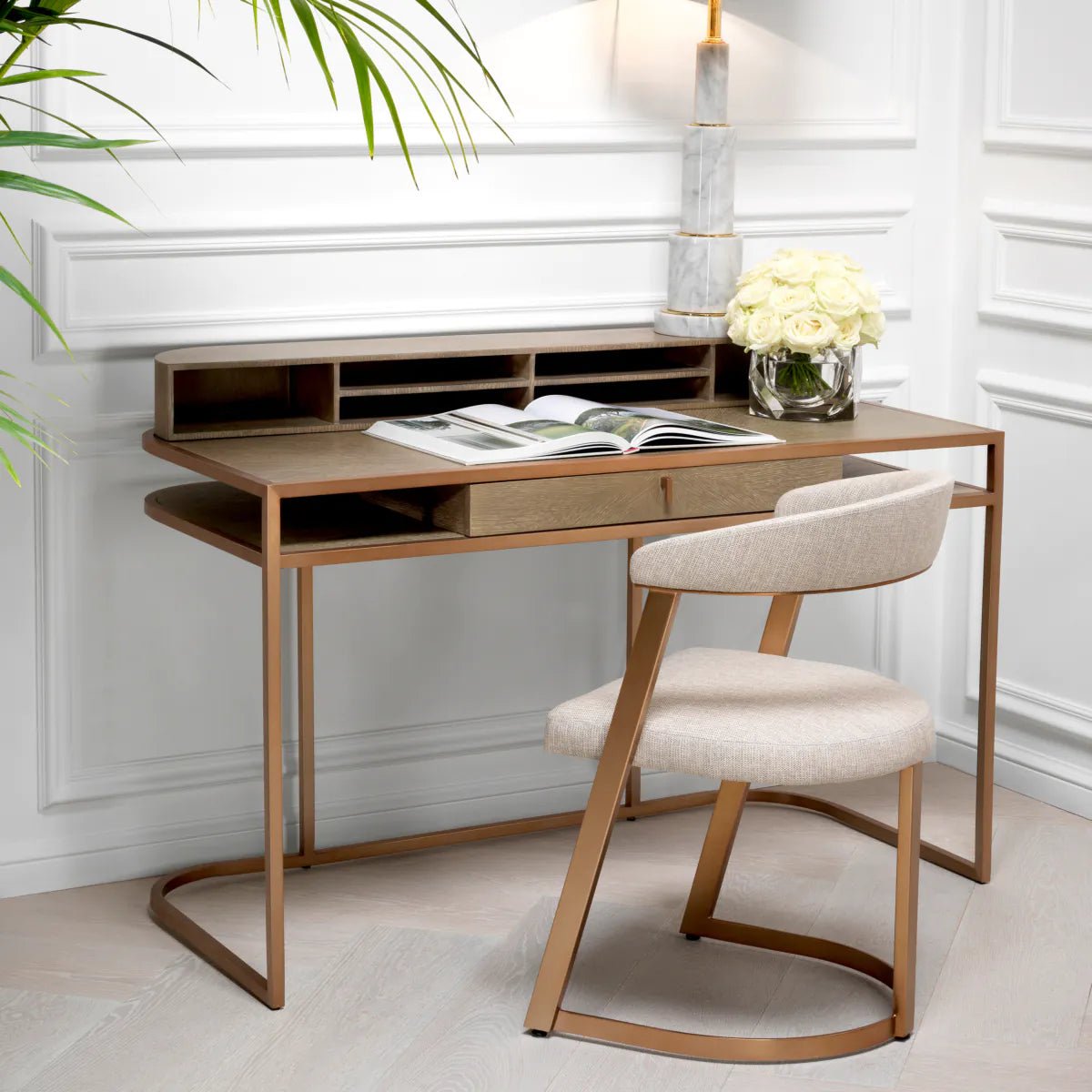 Desk Highland Washed oak veneer by Eichholtz-Renaissance Design Studio