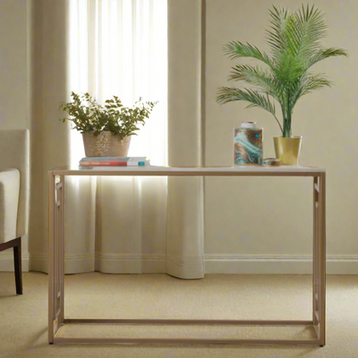 Dillon console table in gold and cream marble look REDUCED TODAY ! FLASH SALE