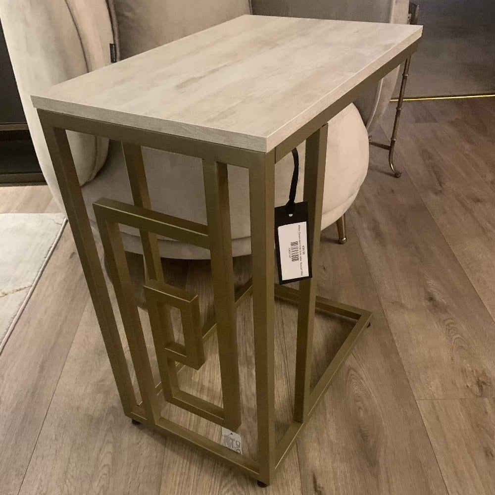 Dillon gold and cream sofa table special purchase offer in box format-sofa table-Renaissance Design Studio