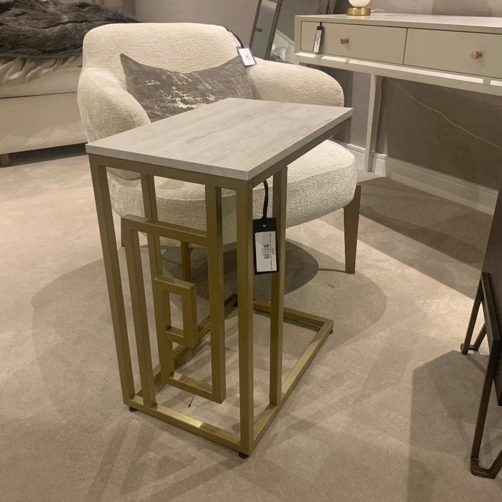 Dillon gold and cream sofa table special purchase offer in box format-sofa table-Renaissance Design Studio