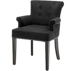 Dining Chair Largo with arm in black cashmere by Eichholtz Save 30%-designer chair-Renaissance Design Studio