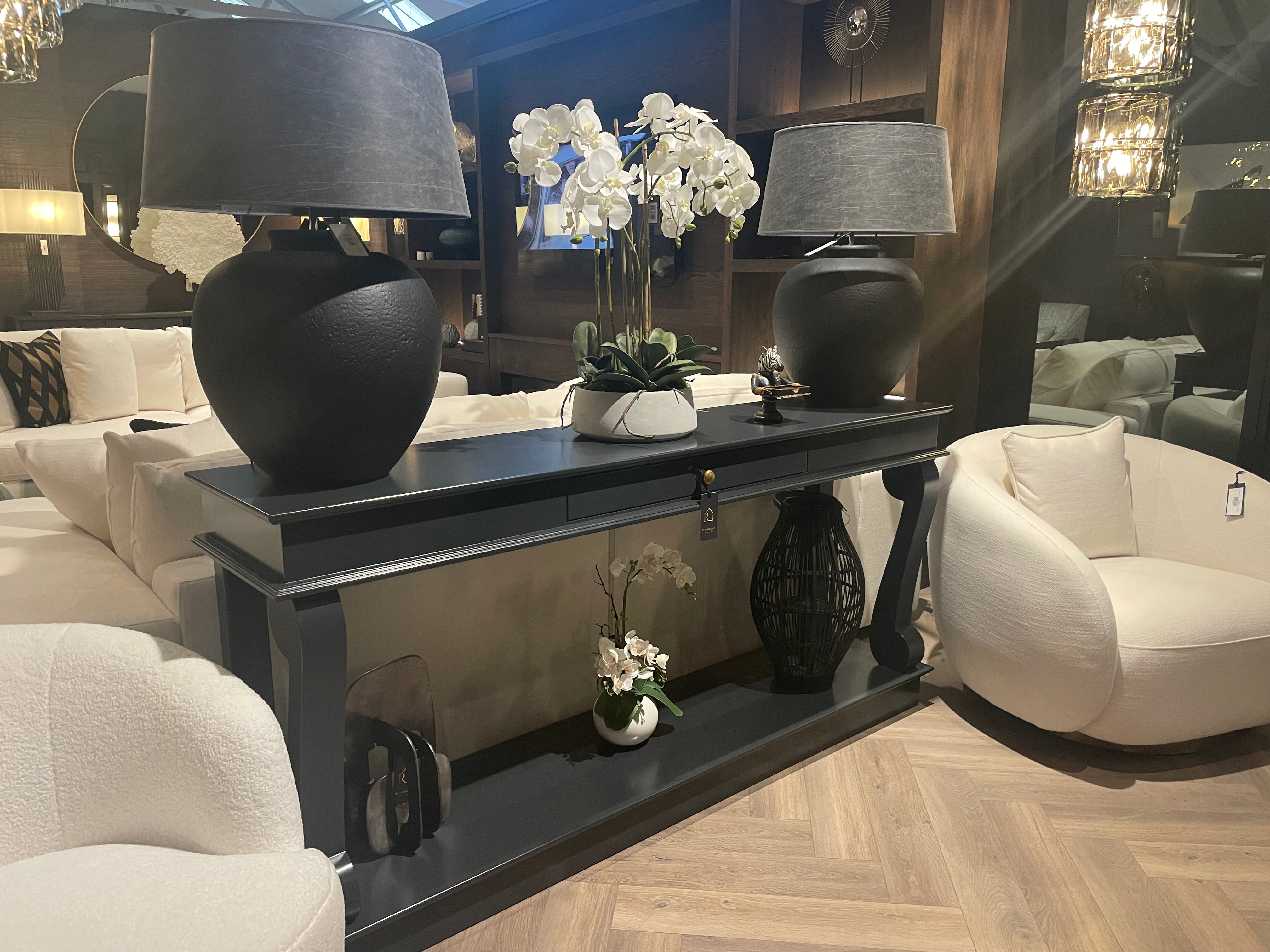 Dione scroll Console Table with 1 Drawer in various bespoke options-Renaissance Design Studio