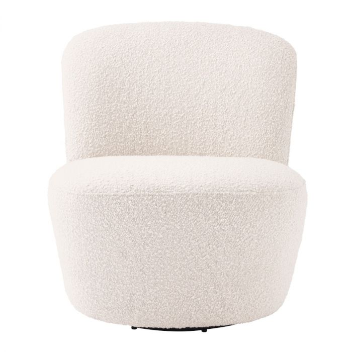 Doria curves boucle swivel chair by Eichholtz-Renaissance Design Studio