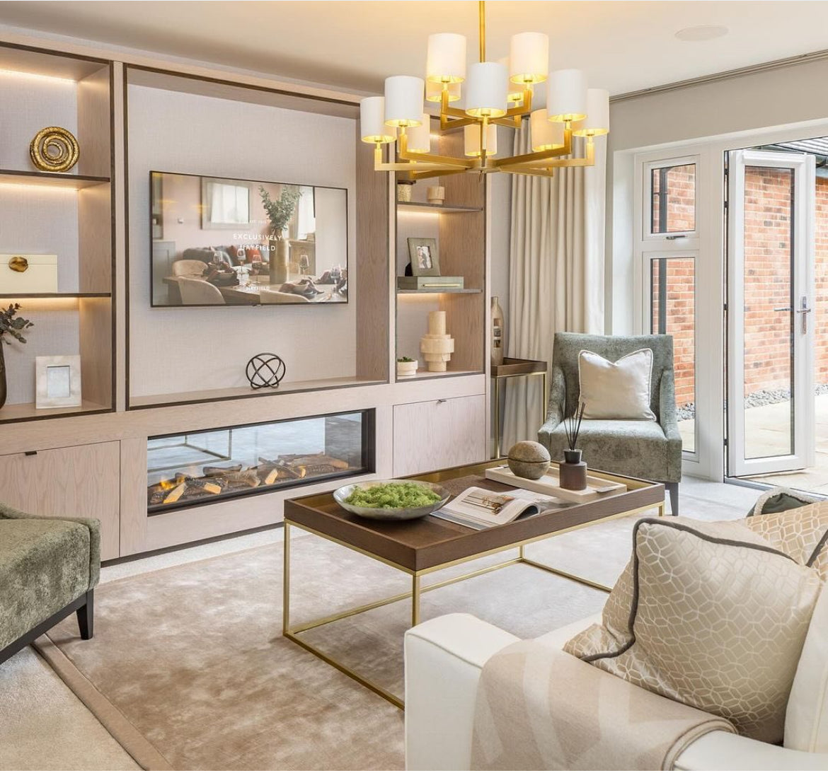 Ealga chandelier in antiqued brass-Chandeliers-Renaissance Design Studio