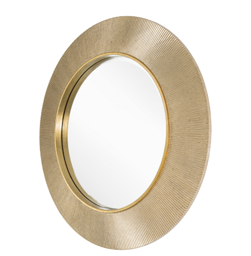 Edvin Gold Finish Round Designer Mirror by RVA-Renaissance Design Studio